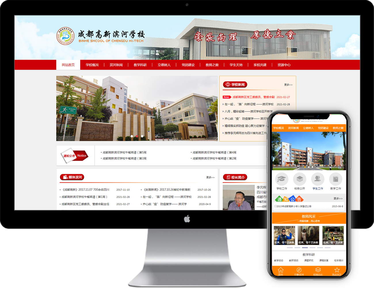 学校网站建设-成都高新滨河学校网站